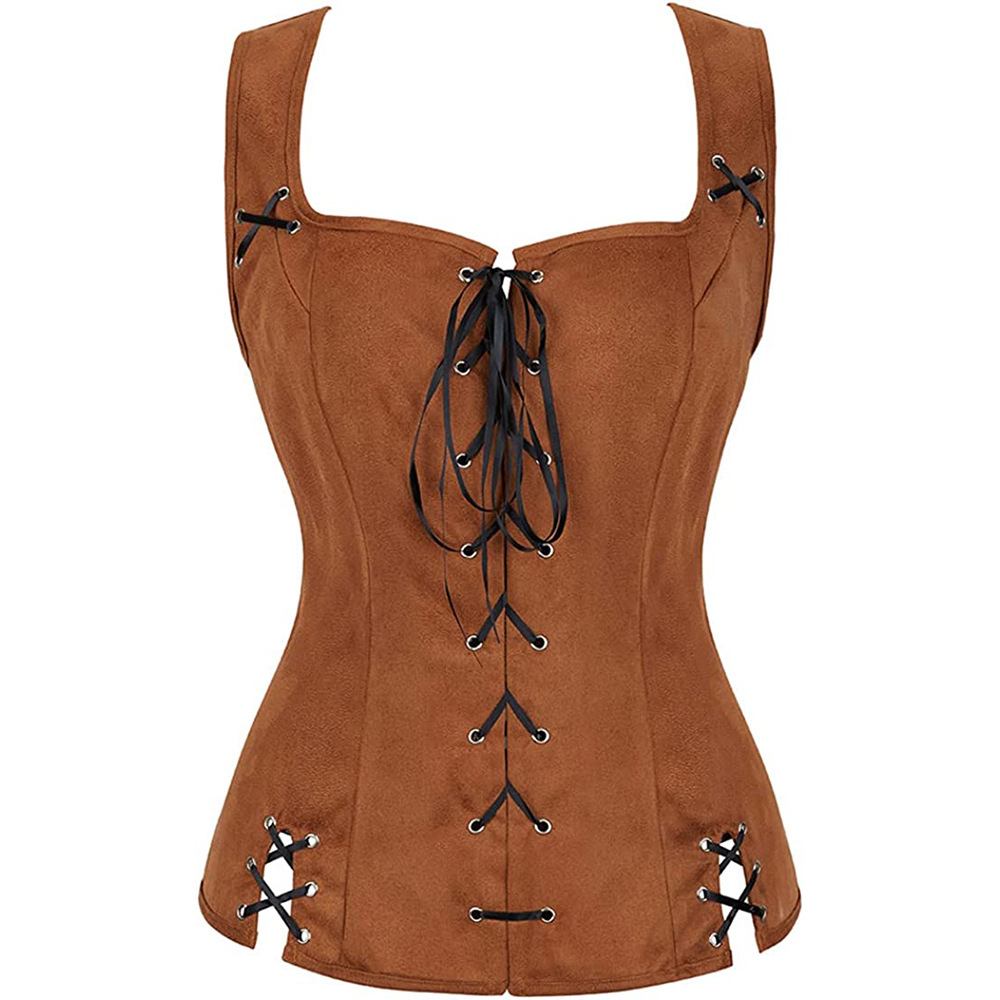 Tops - ZOETOPKID Damen Piraten-Halloween-Kostüm, mittelalterliche Weste, Cosplay,