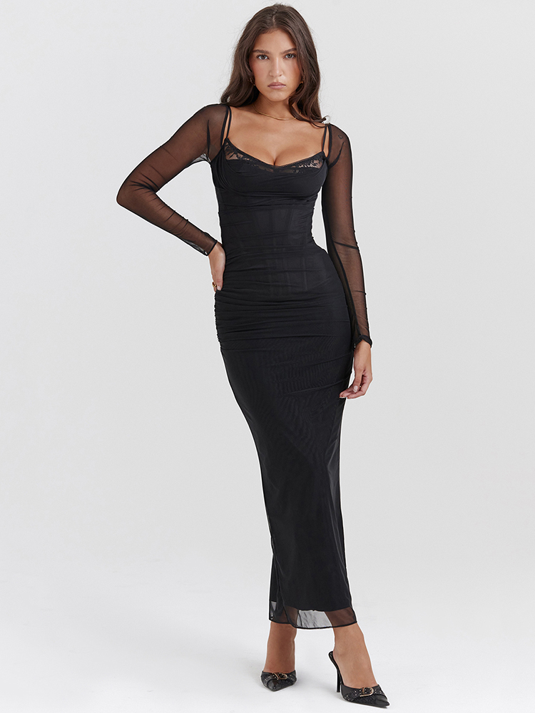 Mozision Elegantes, durchsicht – Sexy Mesh Sheer Bodycon Dress Bewertung und Preis