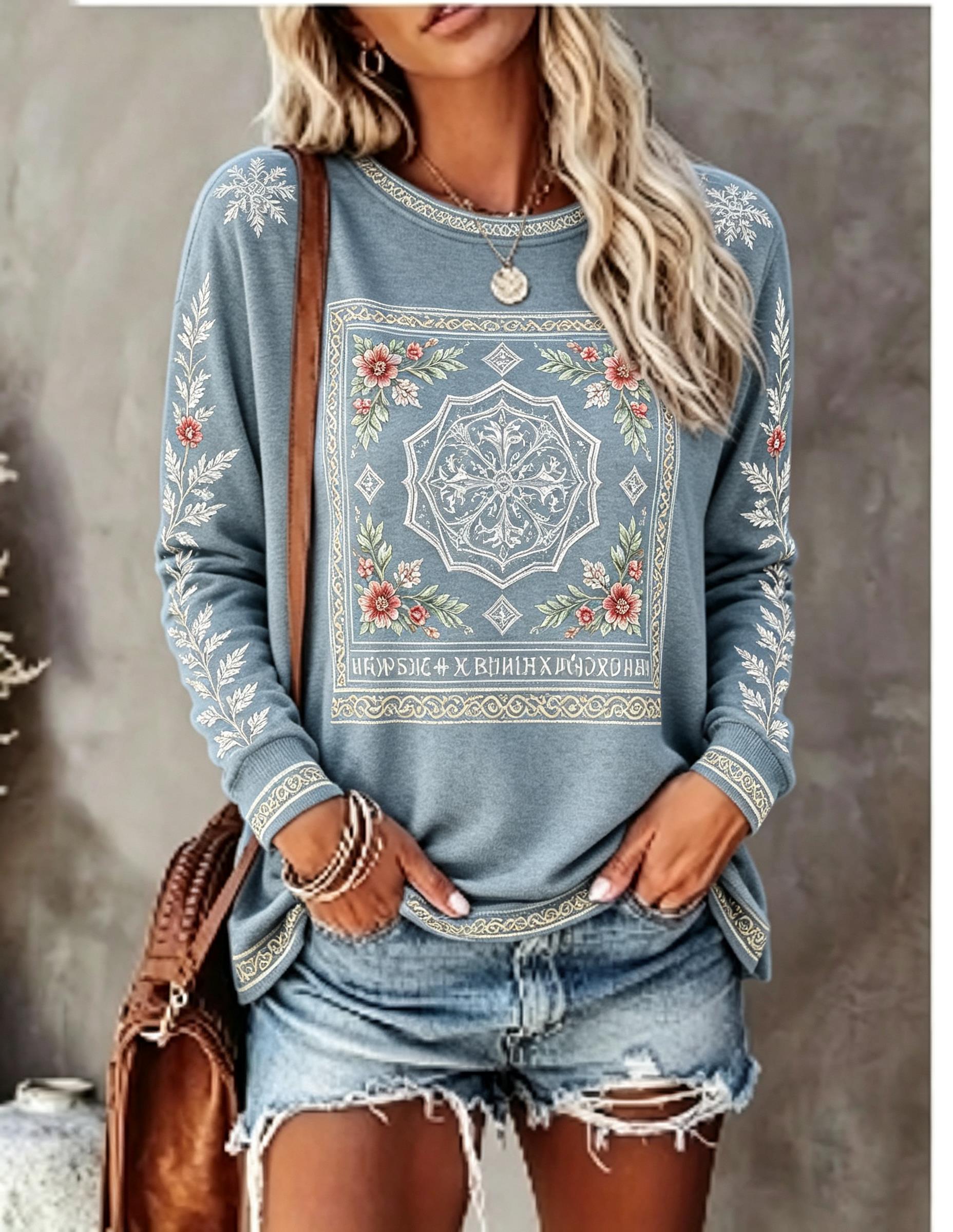 Damen-T-Shirt mit Rundhalsauss – Blouses Bewertung und Preis