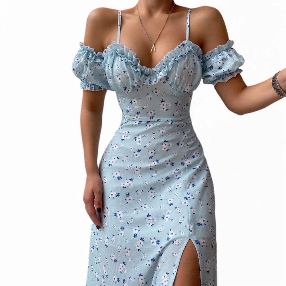 Damen Sommerkleid mit Blumenmu – French Vintage Floral Midi Dress Bewertung und Preis