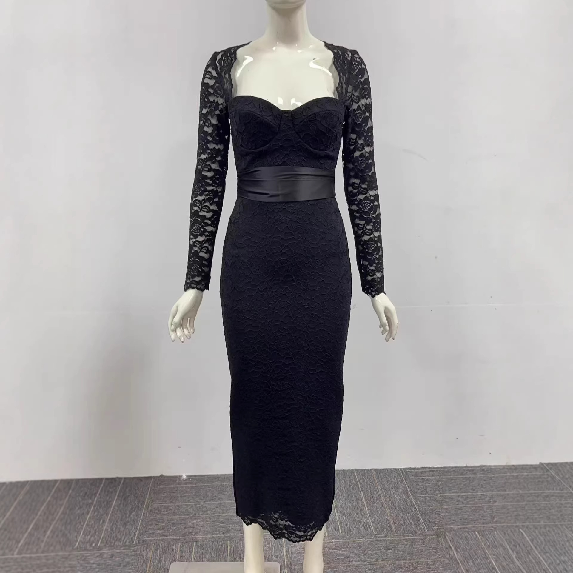 Sexy Langarm-Spitzenkleid Figu – Sexy Mesh Sheer Bodycon Dress Bewertung und Preis