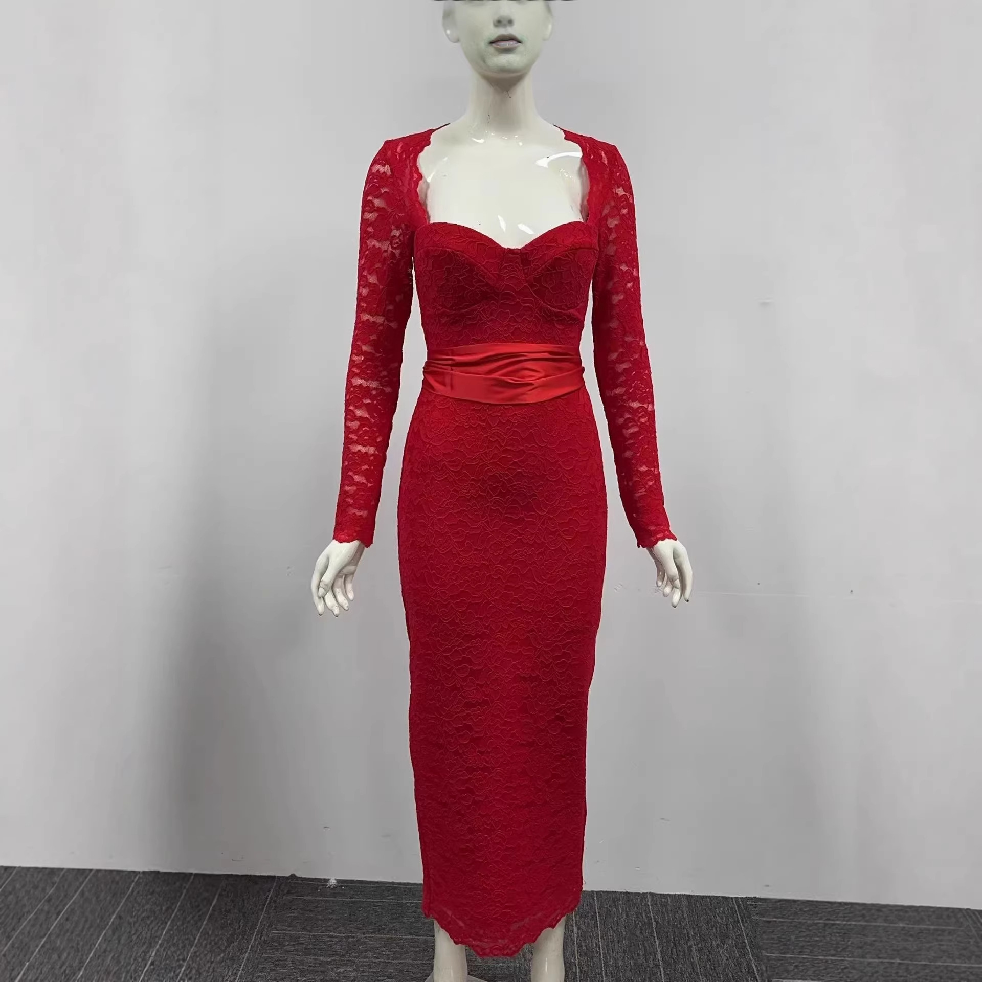 Sexy Langarm-Spitzenkleid Figu – Sexy Mesh Sheer Bodycon Dress Bewertung und Preis