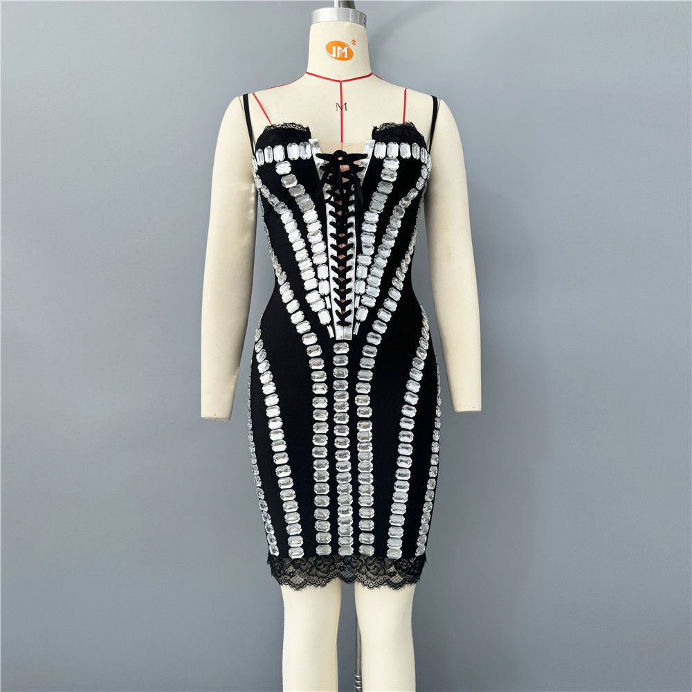Sexy glitzerndes Strass-Mesh-d – Sparkly Rhinestone Club Party Dress Bewertung und Preis