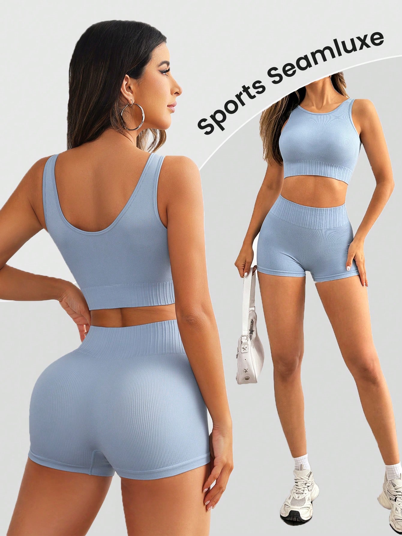 Nahtloses geripptes Yoga-Set f – Seamless Ribbed Workout Tank Top Bewertung und Preis